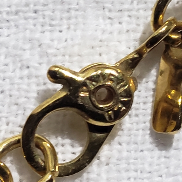 Beautiful Vintage signed Gold Plated Metal Monet Rhinestones Art Deco Necklace - Picture 5 of 6